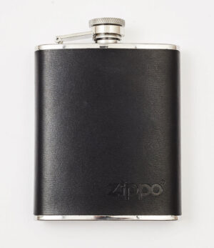 PETACA ACERO INOX Y PIEL 177ML ZIPPO