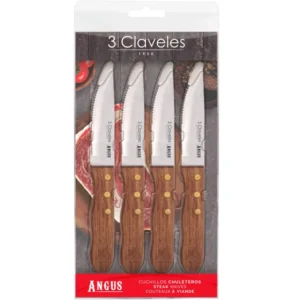 SET 4 CUCHILLOS CHULETEROS ANGUS 12 cm- 4.5" E 3C
