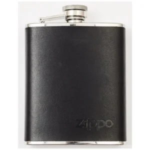 PETACA ACERO INOX ENVUELTA EN PIEL 177ML ZIPPO