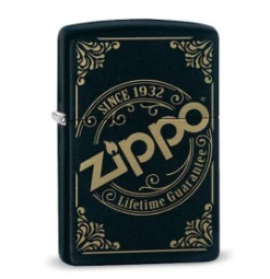 ZIPPO NEGRO LETRAS DORADAS TALLADO ENCENDEDOR