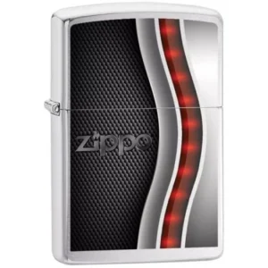 ZIPPO GRIS-NEGRO-ROJO LOGO ENCENDEDOR