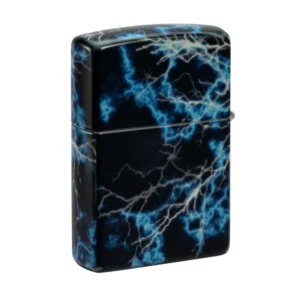 NEGRO Y AZUL BRILLA EN LA OSCURIDAD ECENDEDOR ZIPPO