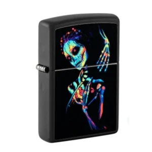 ESQUELETO MUJER ULTRA VIOLETA ENCENDEDOR ZIPPO