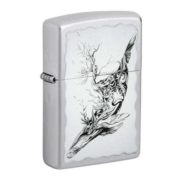 BALLENA GRIS Y NEGRO ENCENDEDOR ZIPPO