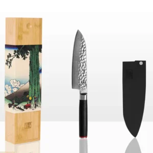 SANTOKU DAMASCO 18CM + SAYA BAMBÚ - KOTAI
