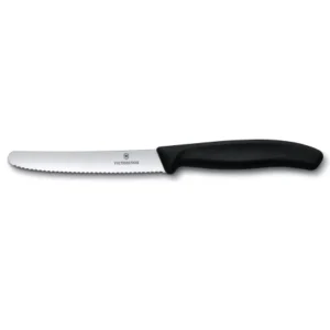 CUCHILLO SIERRA PUNTA REDONDA CHULETERO NEGRO 10CM VICTORINOX