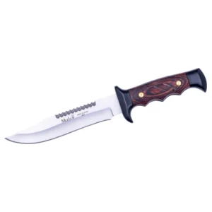 CUCHILLO CAZA 16CM MUELA MANGO ZAMAK NEGRO Y CORAL