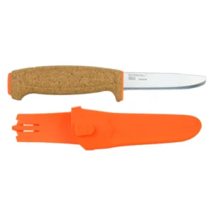 CUCHILLO PESCA FLOTANTE NARANJA PUNTA ROMA Y SIERRA 9.6CM MORAKNIV