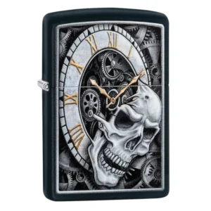 CALAVERA RELOJ IMPRESO ENCENDEDOR ZIPPO