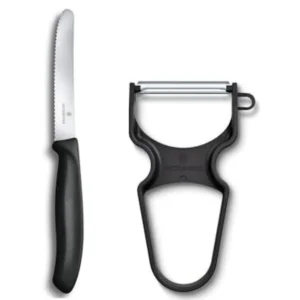SET 2 PIEZAS - PELADOR Y CUCHILLO SIERRA 10CM NEGRO VICTORINOX