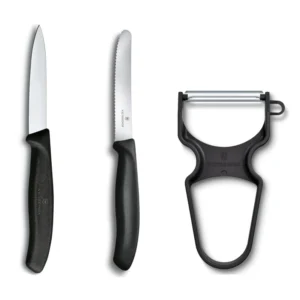 SET 3 PIEZAS - PELADOR, CUCHILLO MONDADOR 8CM Y SIERRA 10CM NEGRO VICTORINOX