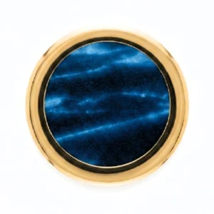 PLACA REDONDA AZUL BORDE DORADO Ø95 MM