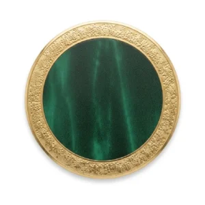 PLACA REDONDA VERDE BORDE DORADO Ø149 MM