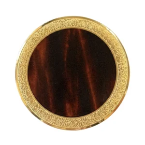 PLACA REDONDA ROJO BORDE DORADO Ø95 MM