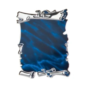 PLACA METÁLICA AZUL PLATEADA 160X120 MM